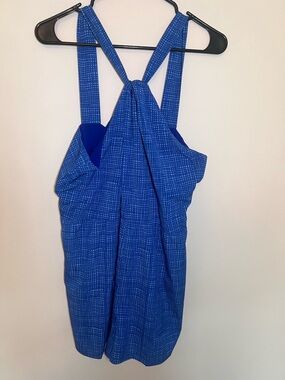 Vineyard Vines Blue Printed Romper with Crossback Straps